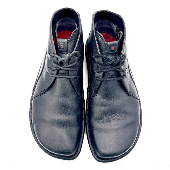 Tsubo Mens Black Leather Chukka Boots Size 10 Ankle Lace Up Rubber Sole X19-3 main image 7